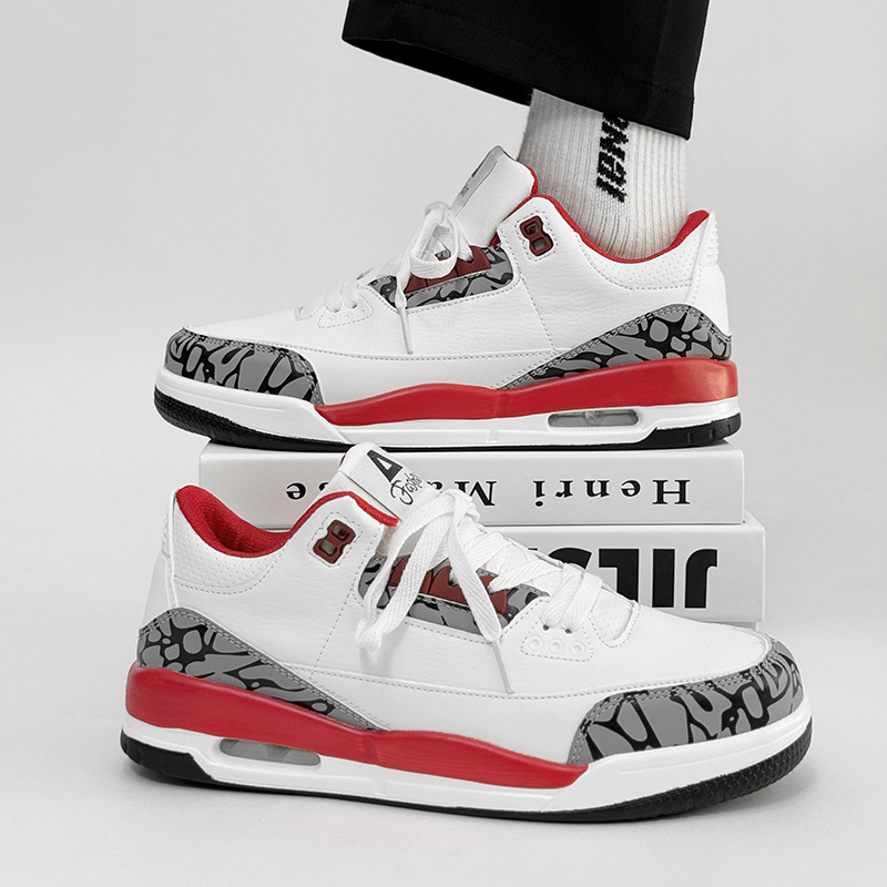Men's Air-Cushioned Basketball Sports Shoes, 2026 New Summer Model, Black and White Versatile Trendy Thick-Soled White Sneakers Men's Air-Cushioned Basketball Sports Shoes, 2026 New Summer Model, Black and White Versatile Trendy Thick-Soled White Sneakers