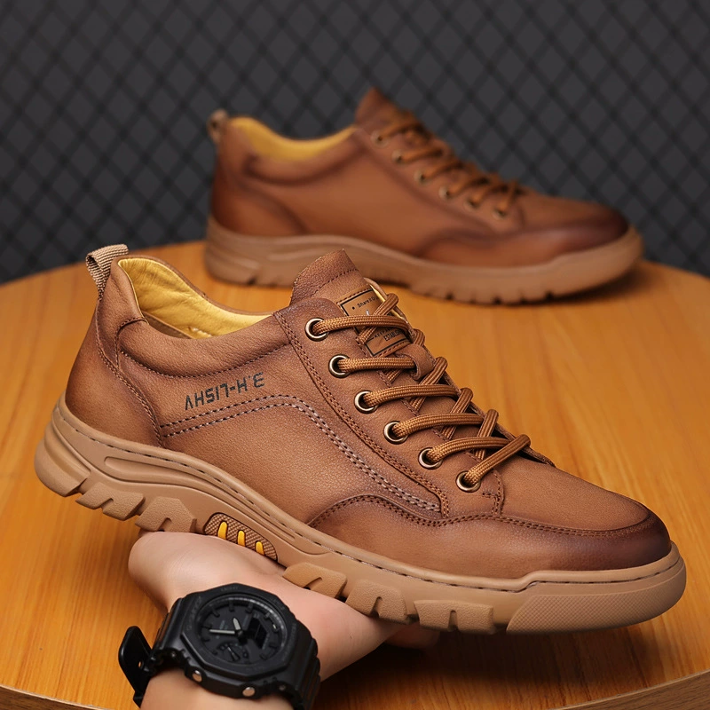 Мужская обувь новый кожаный арганд кроссовки универсальная дышащая кожаная обувь ins модная спортивная повседневная обувь дерби обувь