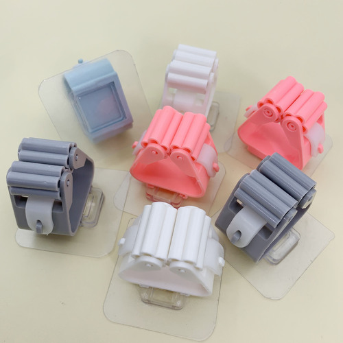 Traceless mop clip without punching holes for hanging broom holder Hook card holder traceless bathroom wall-mounted storage rack