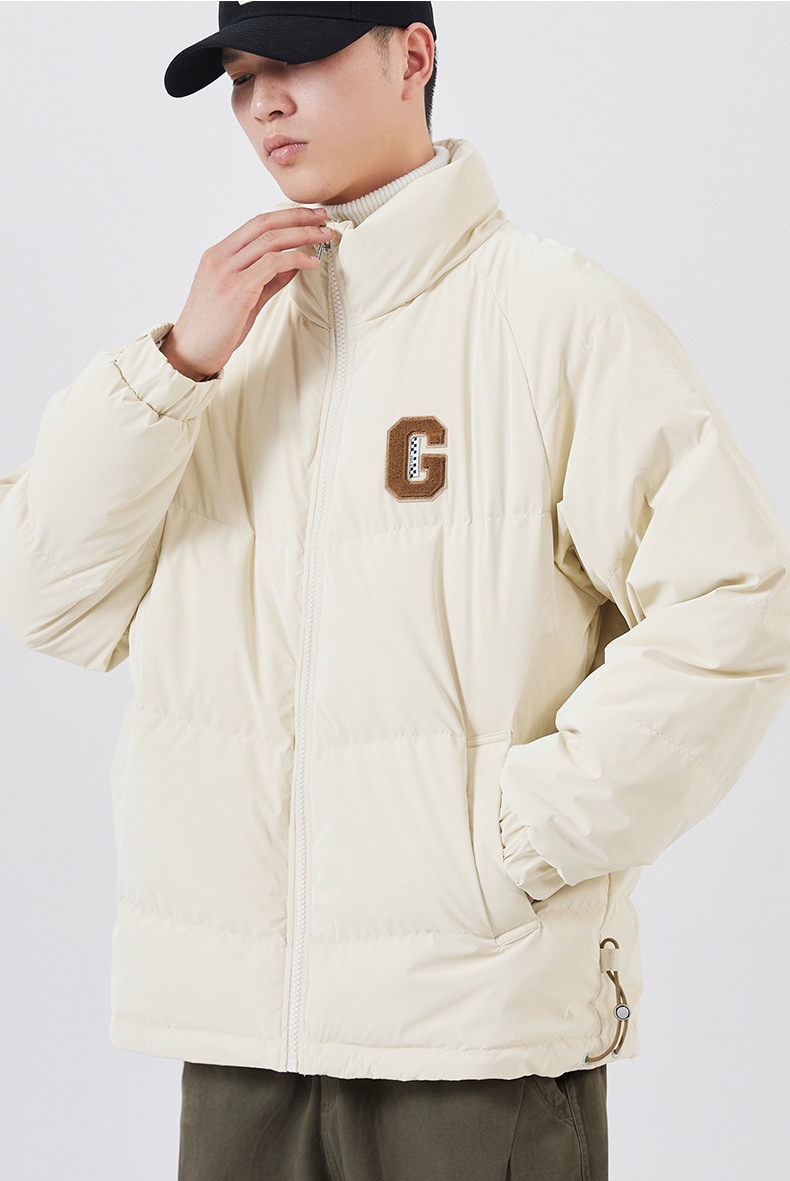 Men's Down Jacket Stand Up Collar Short Winter Warm Puffer Coat_voghion.com