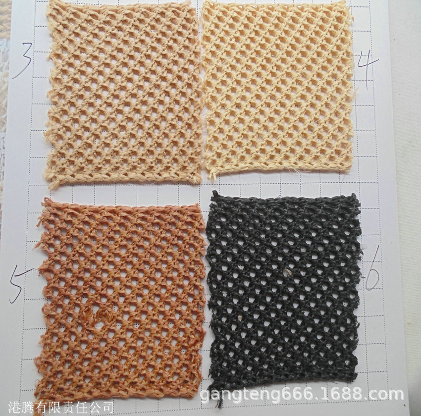 编织 网料 透气线条交错 圆孔立体感革 绳子草席 网布 六角形格子