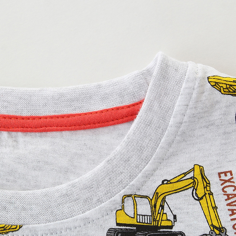 Nuevos productos de verano para niños camisetas de manga corta dibujos animados bordados camisetas de niños para dibujar muestras de etiqueta personalizada image 4