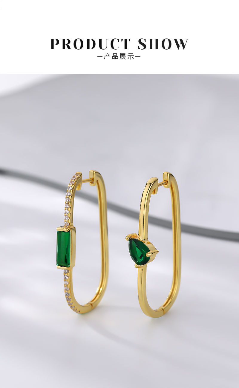 Fashion Geometric Copper Plating Zircon Earrings 1 Pair