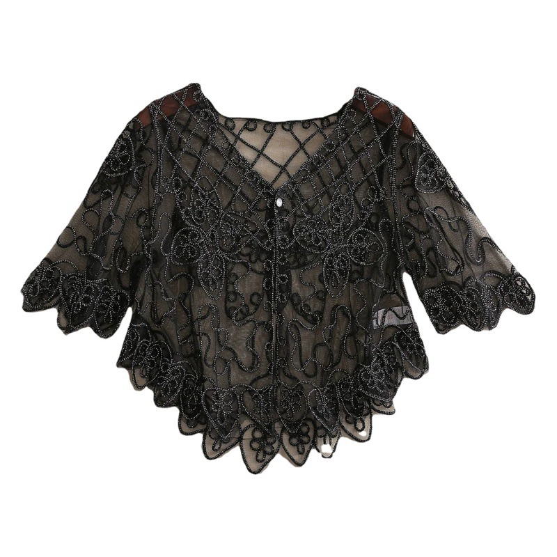 Европа и США пересекают Amazon поколение коротких солнцезащитных рубашек с цветочным кружевом, тонкого кардигана, короткого пальто