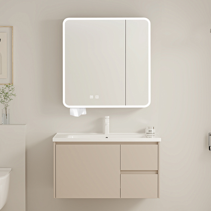 Gabinete de baño de pan de abeja de cerámica integral lavabo