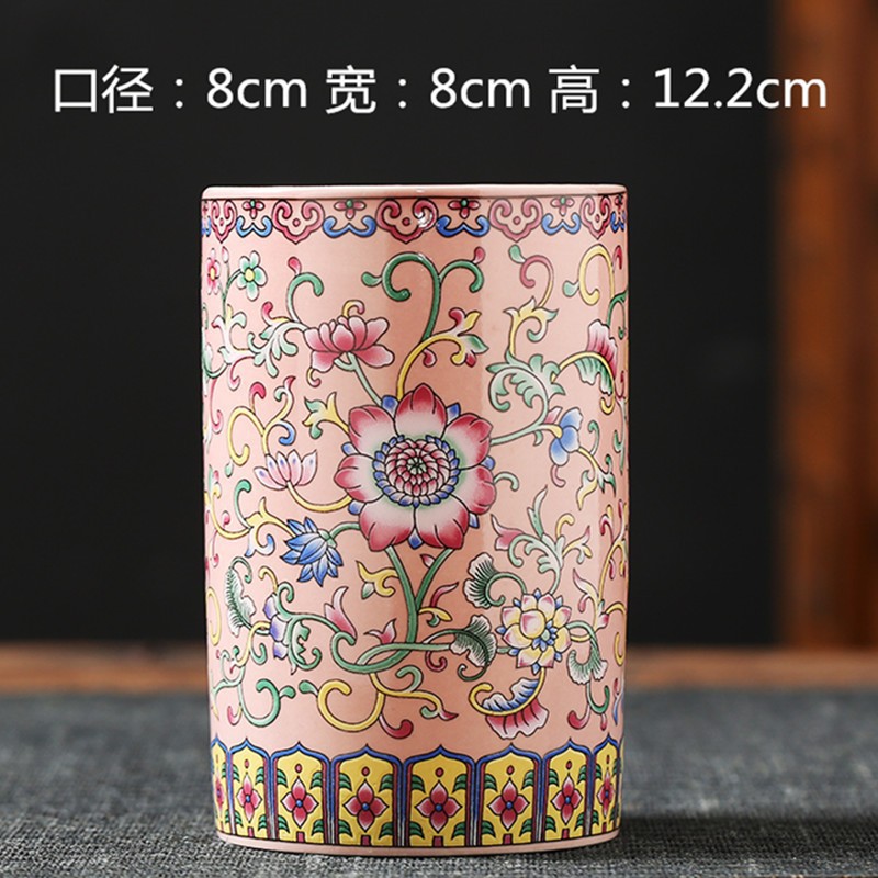 Vaso de escritorio de cerámica de porcelana pequeña boca mini hidroponía de flores retrógradas botellas de flores de porcelana