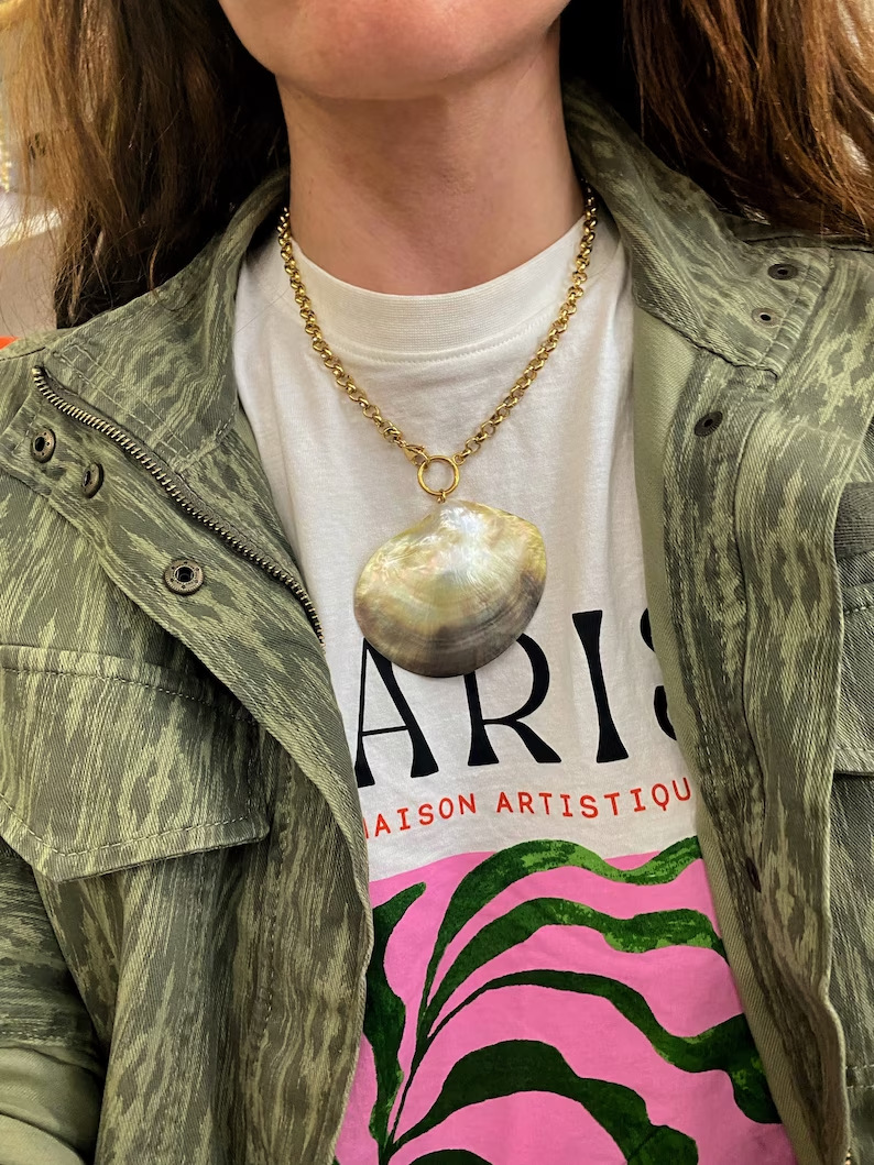 Wholesale Jewelry Casual Simple Style Sun Shell Titanium Steel Beaded Pendant Necklace display picture 3