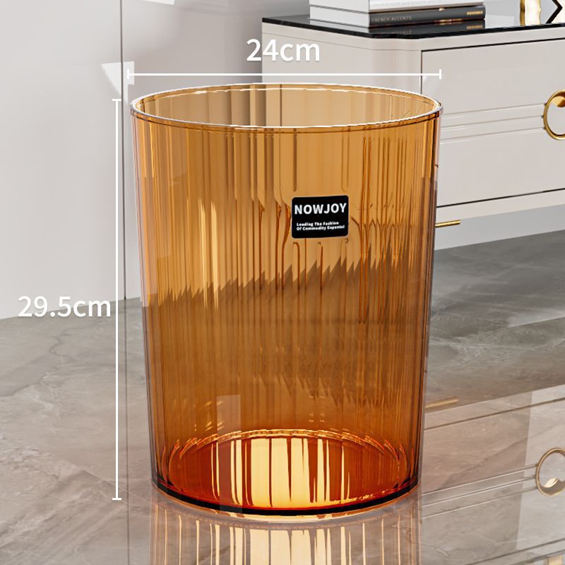 Bote de basura redondo transparente sala de estar cocina baño clasificación de inodoro cubo de almacenamiento grande cubo de anillo de presión sin tapa para el hogar