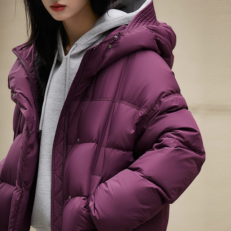 Sauce and Purple Goose Down Suit Fluffy Puff 95 White Goose Down Suit High-grade Hooded Short Down Jacket Winter New Women's Clothing Sauce and Purple Goose Down Suit Fluffy Puff 95 White Goose Down Suit High-grade Hooded Short Down Jacket Winter New Women's Clothing