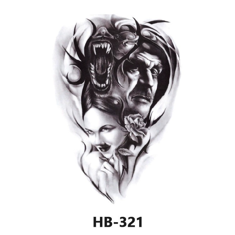 Nuevo color impermeable tatuaje calcomanía brazo medio brazo completo tatuaje pegatina fábrica directa al por mayor entrega tatuaje