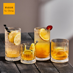 シンプルなレトロ厚いガラスカップ高颜値家庭用コップジュースカップコーヒーカップカクテルカップビールカップ