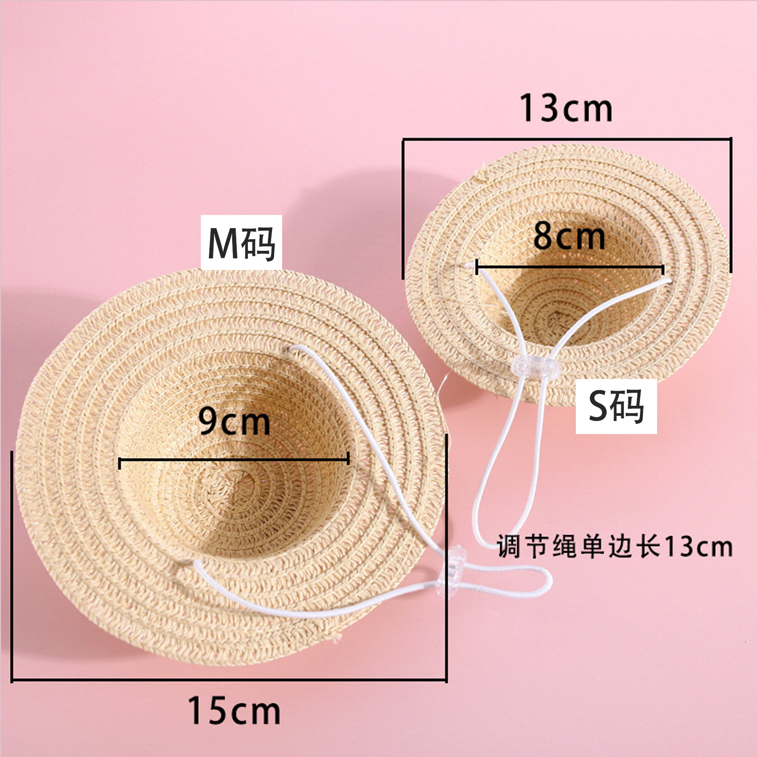 Pet tejido rosa azul encaje sombrero de paja cuadrícula arco princesa gatos cachorros viajes sombrero accesorios