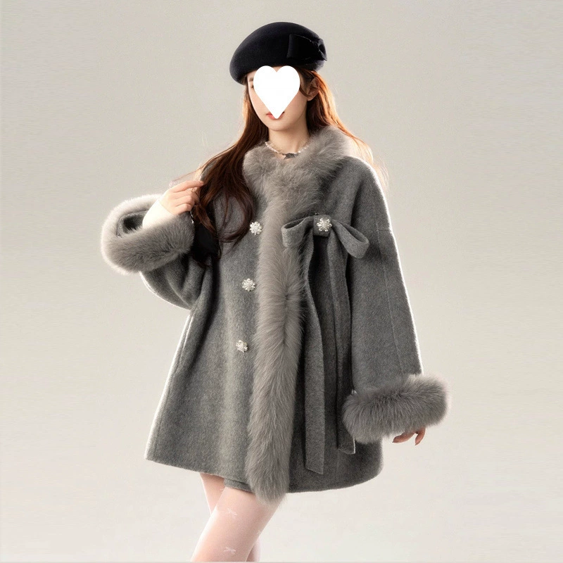 Зимнее шерстяное пальто, жакет, тренч, стиль высокого качества, стиль Chanel, для подростков