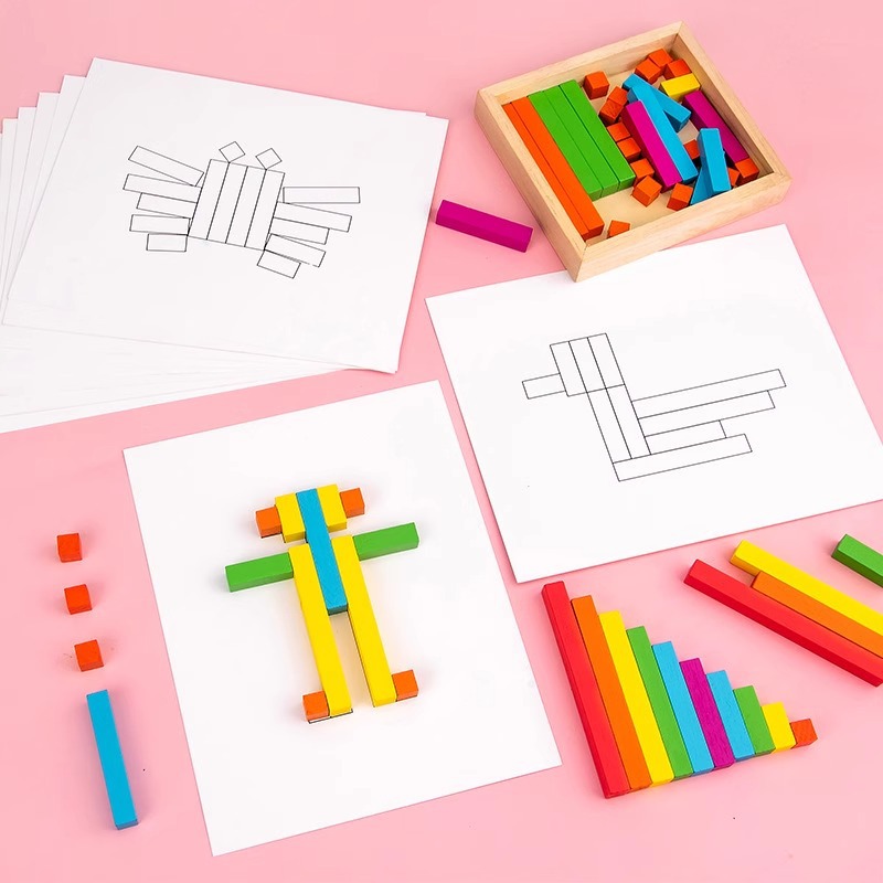 Bloques de madera arcoíris cuentas de cuentas de cuentas