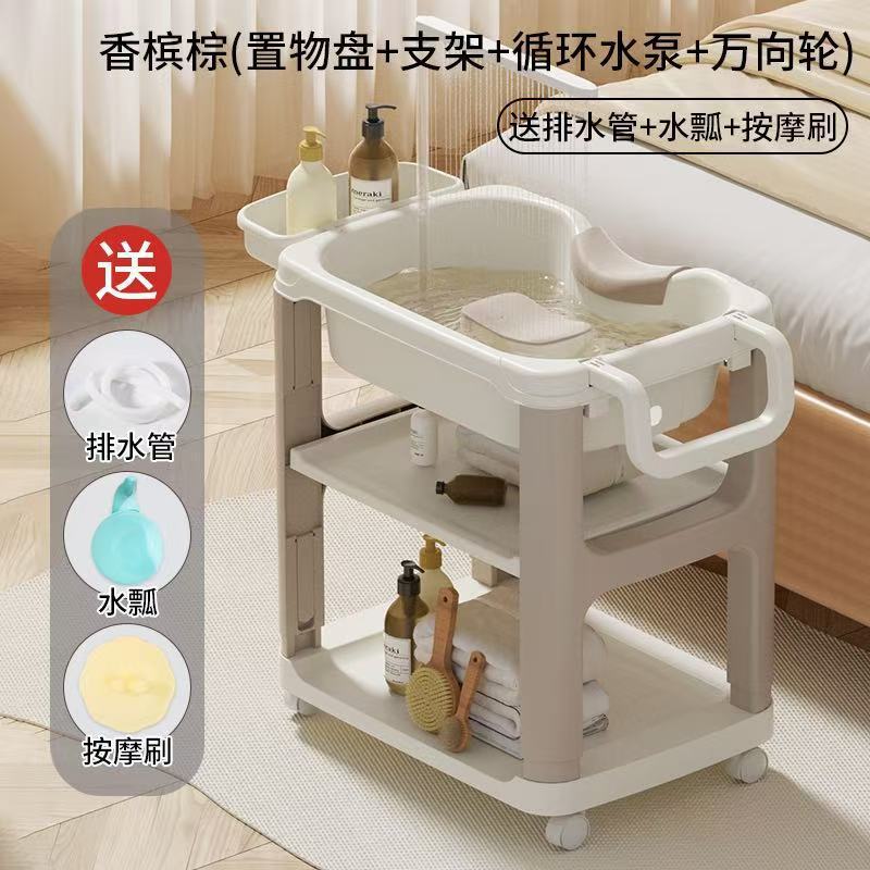lavabo doméstico para mujeres embarazadas tipo reclinado para mujeres embarazadas, lavabo de cabello para niños embarazados, lavabo de cabello para ancianos acostados con ruedas elevables image 21