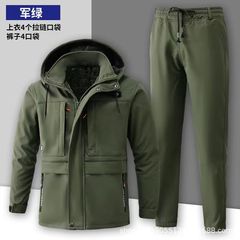 秋冬のベルベットは綿服の耐摩耗性保温綿服防寒迷彩服セット電気溶接工労働保険作業服を厚くした