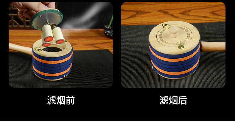 Smokeless Moxa Jar Handheld Moxibustion Box Portable Wooden Ai Jiu Tool with Strap for Home Warming Care preparation