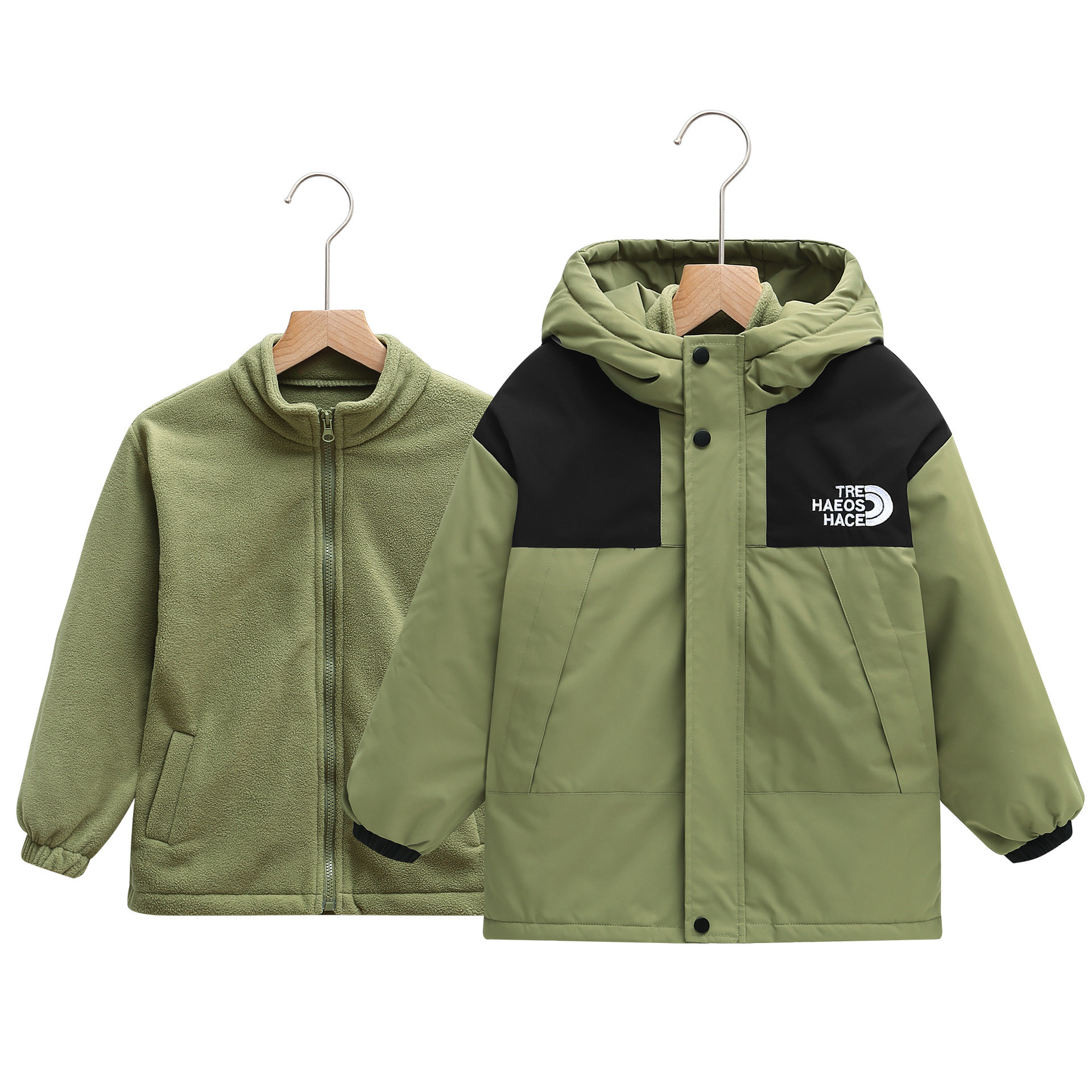 Chaquetas al aire libre para niños otoño e invierno, niños y niñas desmontables de dos piezas, ropa de comercio exterior para niños, abrigos de algodón, ropa de montañismo image 8