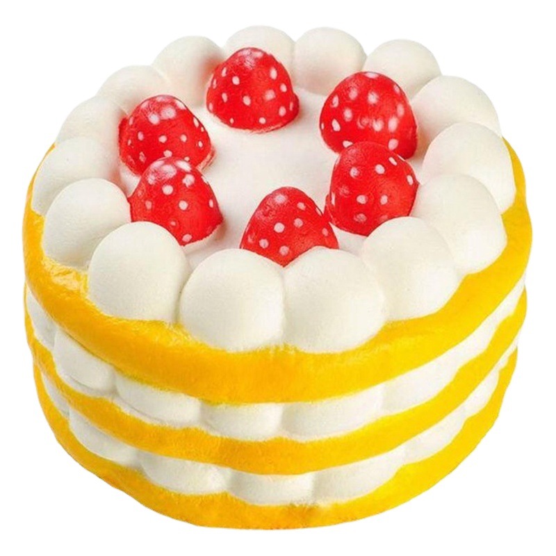 Pastel de fresa rebote lento pellizco música pu suave descompresión juguete simulación comida estudiante descompresión juguete al por mayor