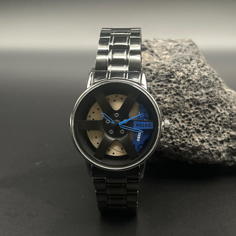 Cross-border foreign trade new automatic movement men's watch wheel hub watch hollow fashion quartz watch men