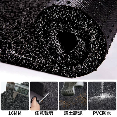Thickened Wire Loop Mats, Customizable Car | Avtomobil döşəmə paspasları - black-nail-bottom-16mm-thick-6080cm-car-drivers-position