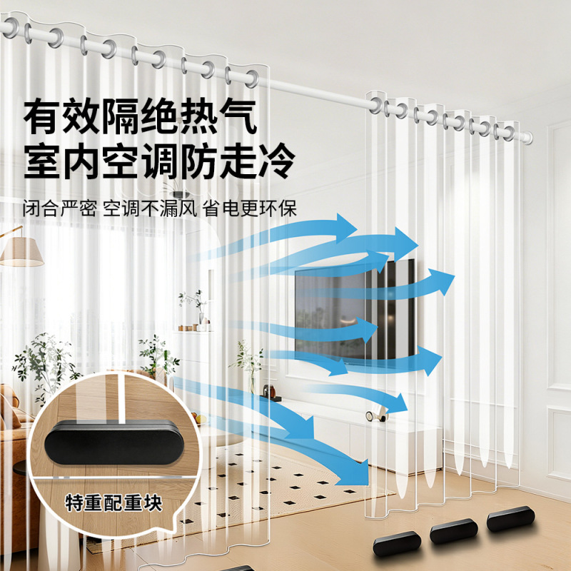 Transparent air conditioning door curtain for home living room partition, windproof curtain, heat insulation, blocks cold air, oil-resistant door curtain