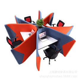 临时办公洽谈空间高屏风隔断单人工位包围式办公桌员工作电脑桌