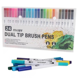 Water-soluble soft head children's graffiti painting washable watercolor pen Gou line pen 24 color 48 color 80 color brush