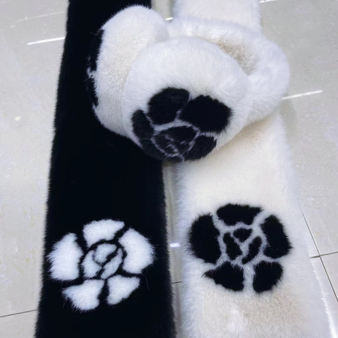 Juego de Bufanda y Orejeras Térmicas de Peluche para Invierno