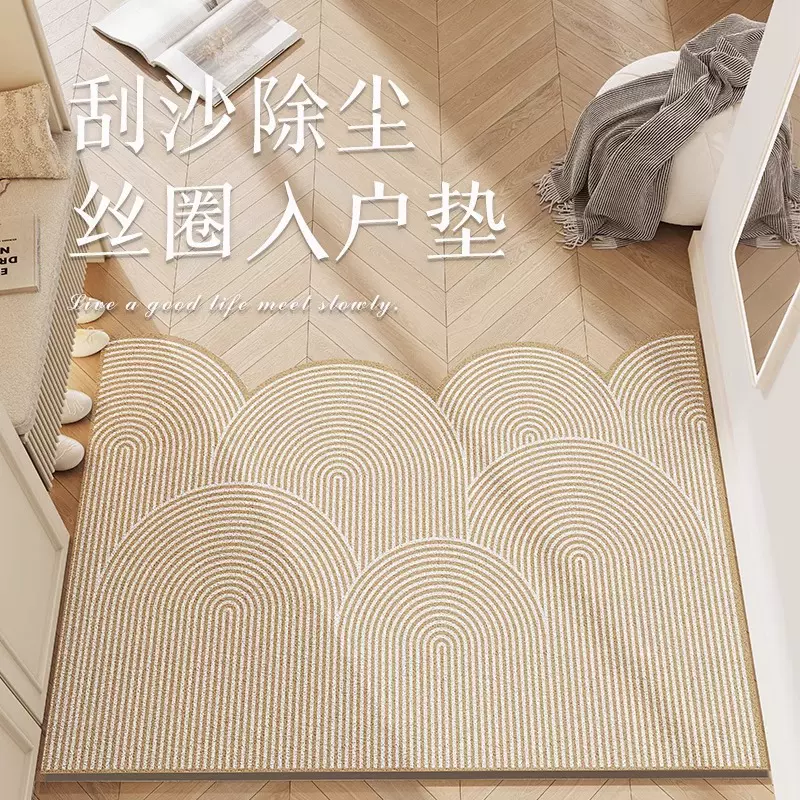 入户地垫侘寂风进门门口刮泥蹭土防滑脚垫玄关除尘可裁剪丝圈地垫