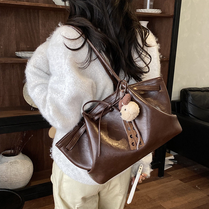 Túi tote nữ cỡ lớn dáng shopping đeo vai kẹp nách — Màu cà phê Không có mặt dây chuyền, Màu nâu không có mặt dây chuyền, Rượu vang đỏ không có mặt dây chuyền, Đen không có mặt dây chuyền chi tiết 26