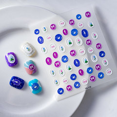 新工藝防水浮雕美甲貼5D背膠日系印章指甲貼紙混批美甲店甲片飾品