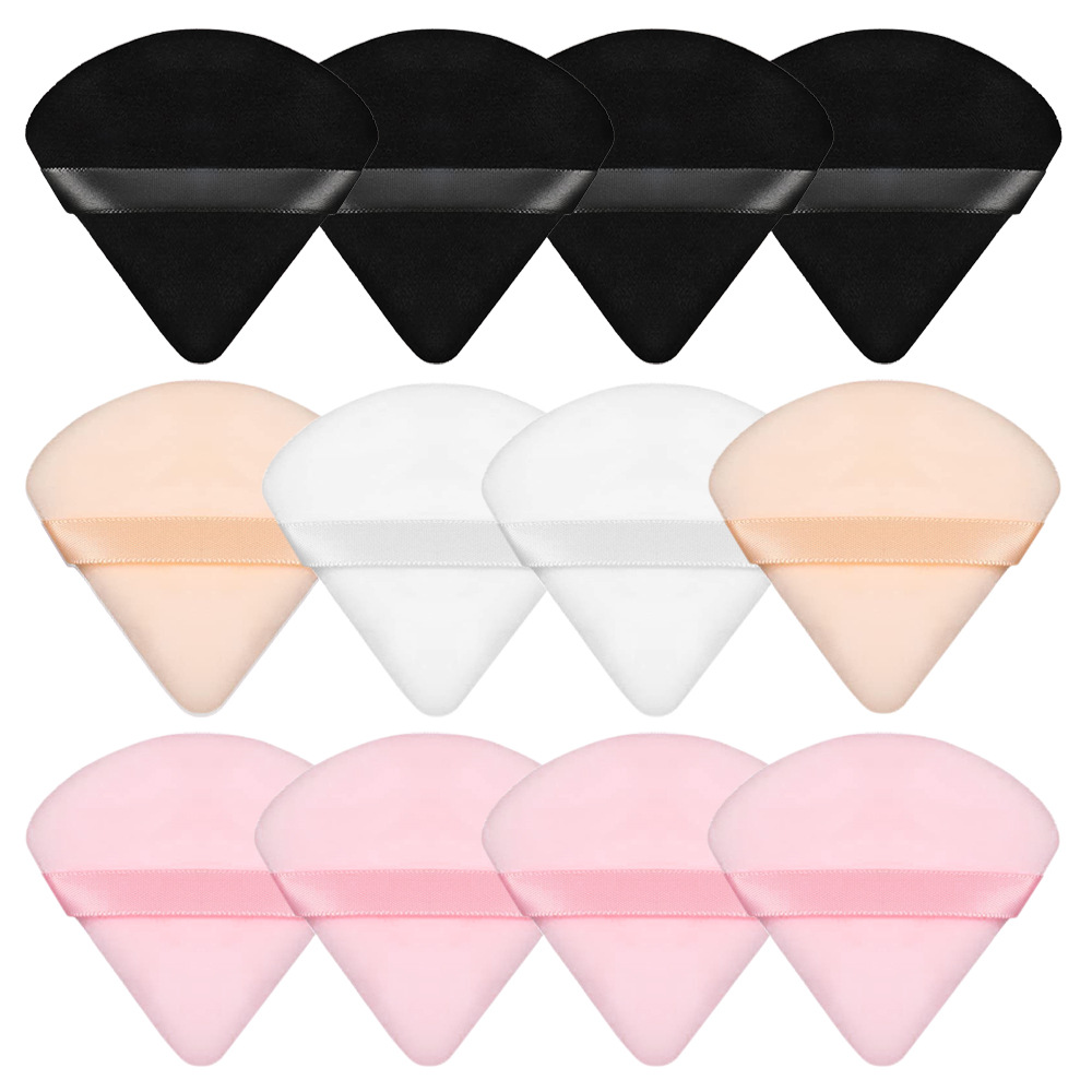 Fábrica de Zhuoerya triangular esponja de cristal polvo de polvo de floquete de maquillaje mayorista polvo de floquete de maquillaje personalizado