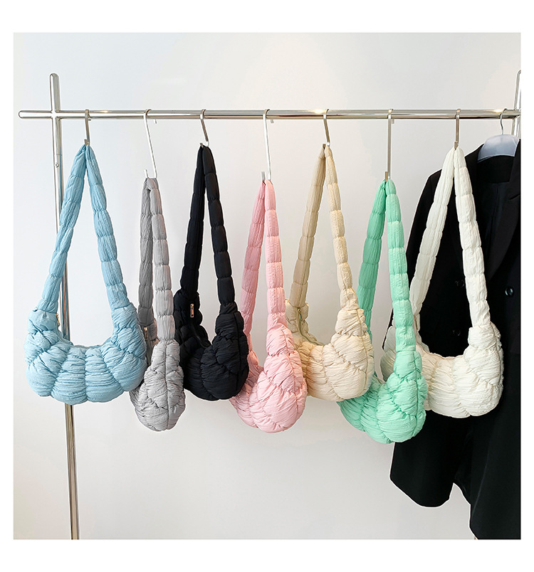 Women's Bags new croissant cloud bag pleated one shoulder crossbody sponge light versatile casual fashion dumpling women's bag_ipsvogv.com