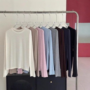 Spot Acetic Acid Meiyabi Tencel Sheep Wool Midline Bottoming Shirt Lenzing Tencel Long-Sleeved T-Shirt with Bottoming