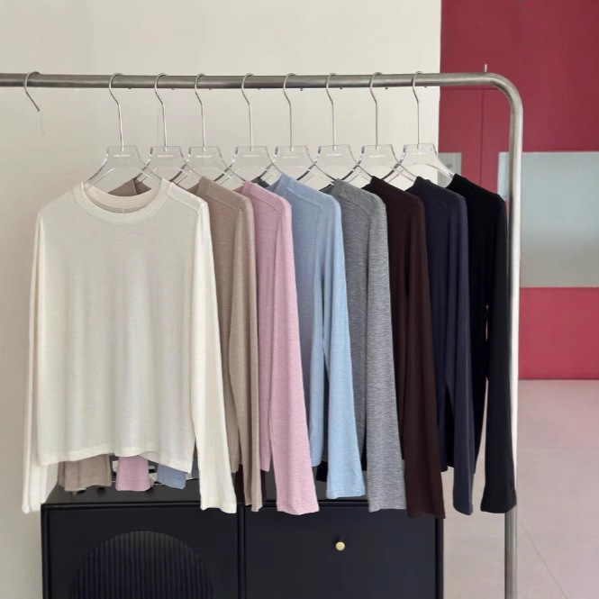 In-Stock Acetate Tencel Merino Wool Base Layer Shirt Lenzing Tencel Long-Sleeve T-Shirt Inner Layer 9936