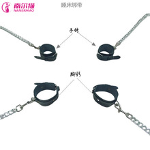 定制夫妻用女奴手铐脚铐sm捆绑道具真皮床上情趣睡床绑带性玩具