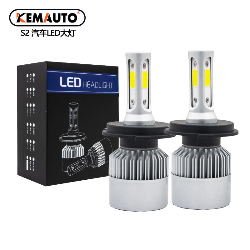 Cross-Border Hot-Selling Product S2 Car Light H4 Three-Sided Light Beads with Integrated High and Low Beam, Ultra-Bright Spotlight Car Led Headlight H7H1 Headlamp Cross-Border Hot-Selling Product S2 Car Light H4 Three-Sided Light Beads with Integrated High and Low Beam, Ultra-Bright Spotlight Car Led Headlight H7H1 Headlamp