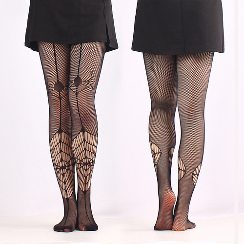 European and American Halloween Spider Net Stockings Pantyhose Black Big Skull Adult Socks Fishnet Stockings Wholesale Ghost Festival Socks