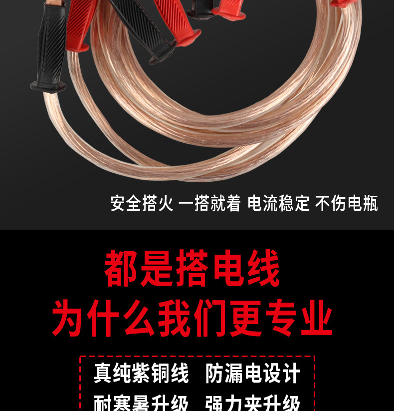 Car Battery Jumper Cables, Pure Copper Power Connection Wires, Thickened Emergency Start Jumper Cables with Alligator Clips