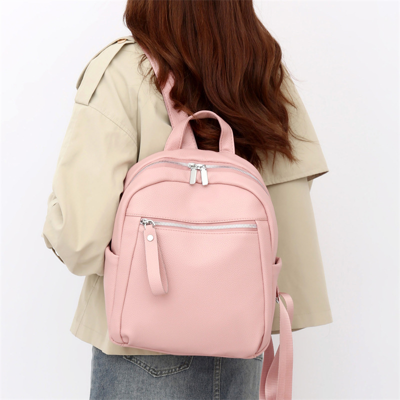Advanced PU Soft Leather 2024 New Fashion Versatile Travel for Working and Commuting Women's Backpack_voghion.com