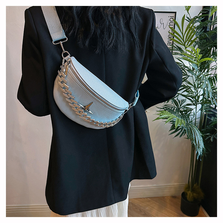 All Seasons Season Women's Gender Women's Small PU Star Streetwear Dumpling Shape Buckle Fanny Pack