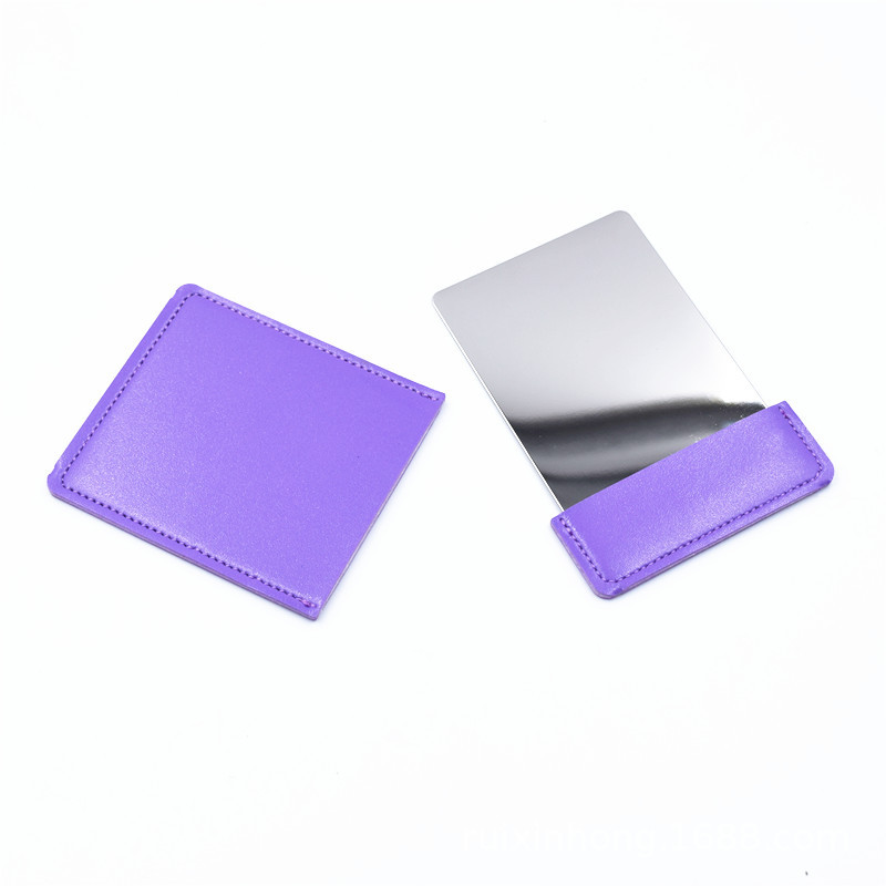 Espejo cosmético de mano de color sólido espejo cosmético de acero inoxidable espejo portátil resistente a los golpes logotipo imprimible