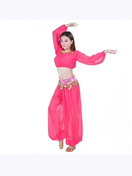 Belly Dance Suit Lantern Long-Sleeved Ring Bloomers Practice Holiday Event Indian Dance Performance Costume Set