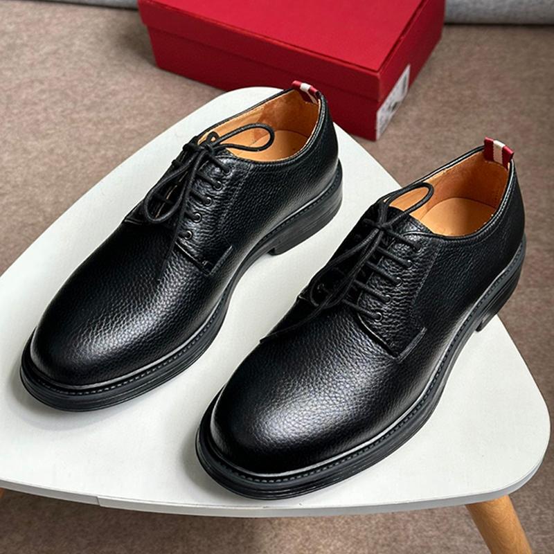 2024新款商务正装休闲皮鞋男款秋冬季真皮软底轻便耐磨高档德比鞋