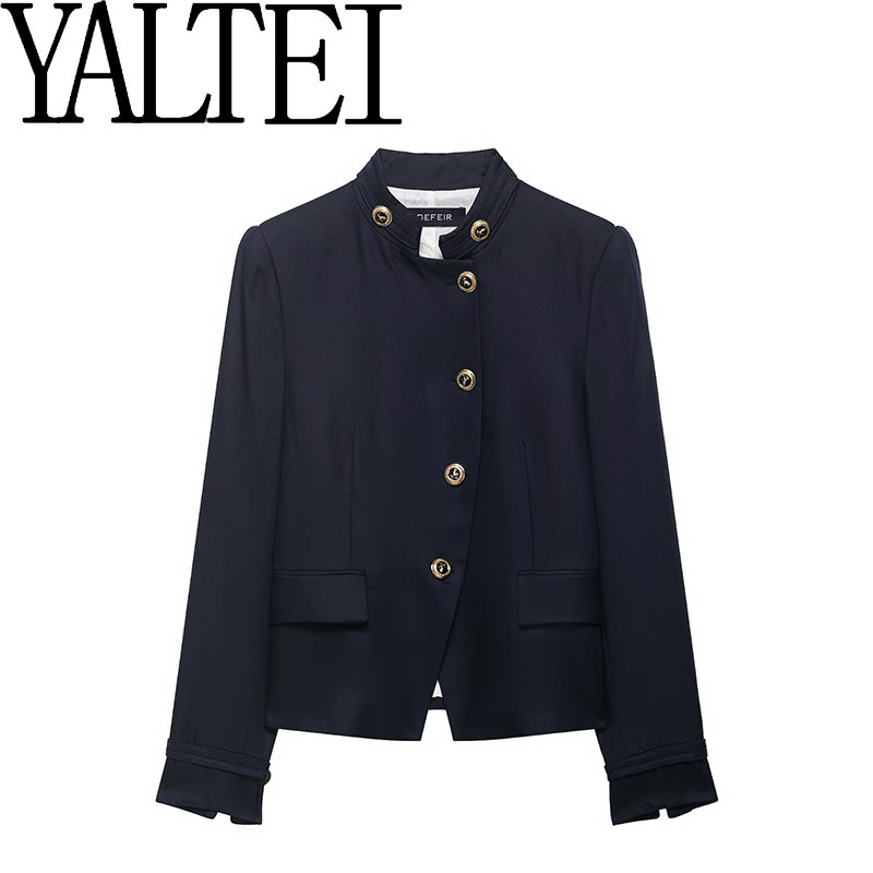 Za Cross-Border Aliexpress Ins European and American Foreign Trade Women's Clothing Gold Button Slim Fit Blazer for Women 273056440