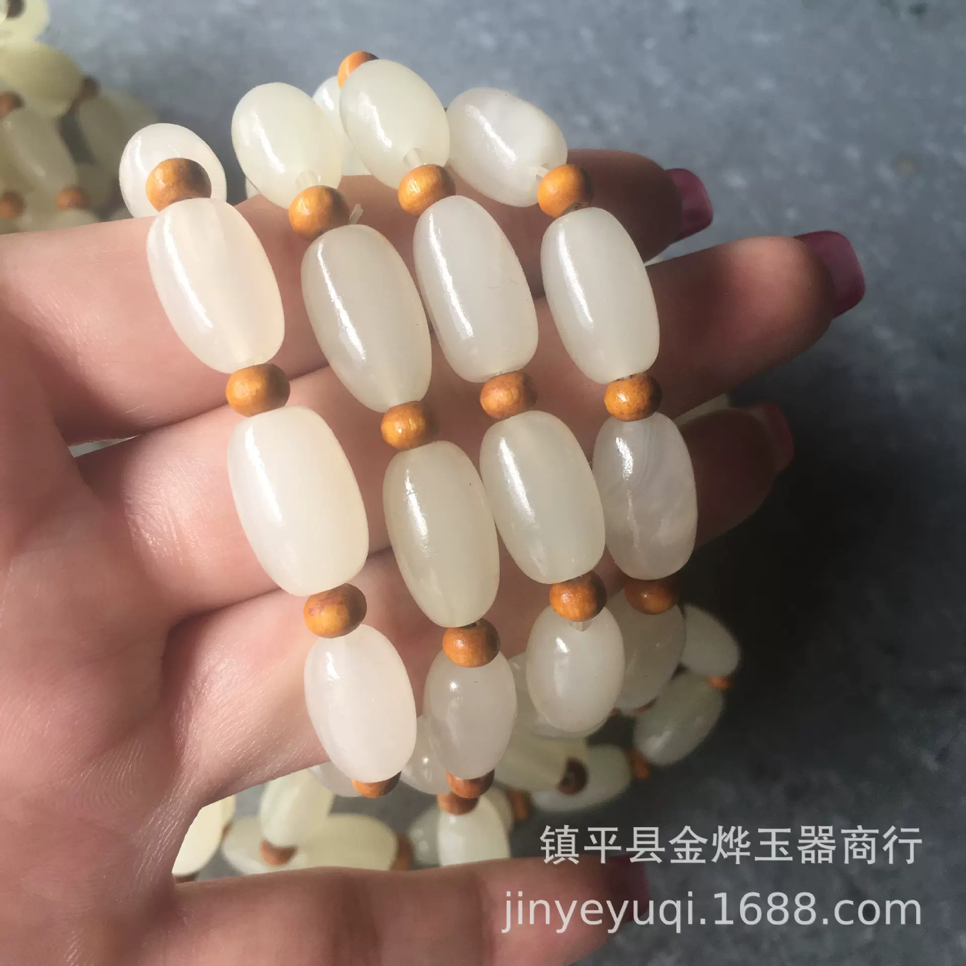 阿富汗玉手链手串 随型米珠子10元地摊模式 展会也是直播间供货