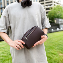 跨境男包2025新款男士手拿包潮流商务休闲手拎包多口袋皮手包男包