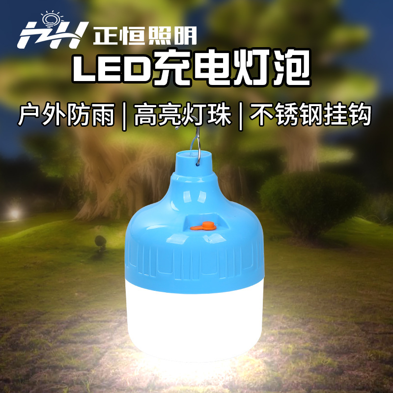 极光蓝usb充电灯泡户外夜市摆地摊灯高富帅家用停电led应 急球泡