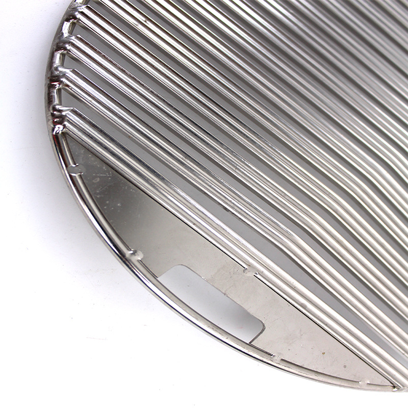 Rejilla de Acero Inoxidable para Asar, Cesta Redonda con Drenaje de Aceite para Parrilla Eléctrica, Barbacoa de Carbón, Parrilla de Hierro Estilo Coreano